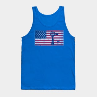 Patriotic American Flag Windmill USA 4th of July Tank Top